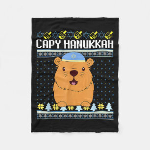 Capybara Hanukkah Capy Hanukkah Chanukah Jewish Ki Fleece Blanket
