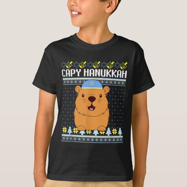 Capybara Hanukkah Capy Hanukkah Chanukah Jewish Ki T-Shirt (Front)