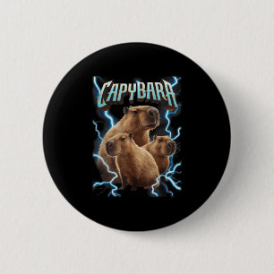 Capybara Heavy Metal Christmas Shirt _ Funny Holid 6 Cm Round Badge