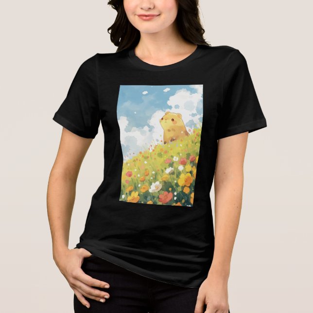 Capybara Hilltop Haven Tri-Blend Shirt (Front)