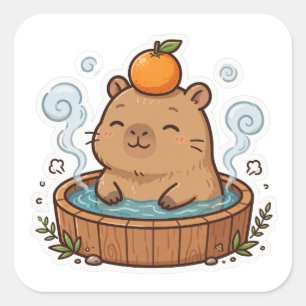 Capybara Hot Spring Cute Animal Sticker