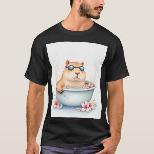 Capybara Hot Tub Chill Vibes Stress Relief Relaxat T-Shirt