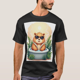 Capybara Hot Tub Relaxation Sticker - Chill Vibes T-Shirt