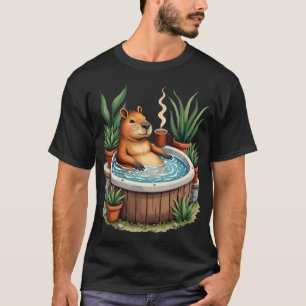 Capybara Hot Tub Relaxation Succulents Herbal Tea T-Shirt
