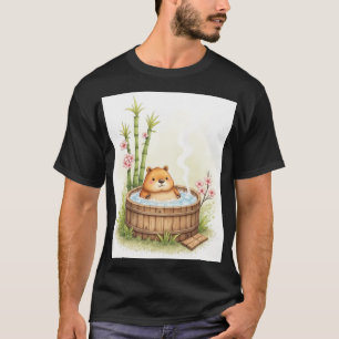 Capybara Hot Tub Relaxation Watercolor Sticker T-Shirt