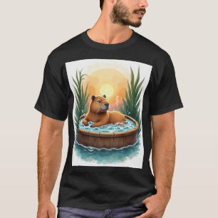 Capybara Hot Tub Relaxation Zen Chill Vibes Funny T-Shirt