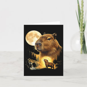 Capybara howling to the moon meme 90s animal card
