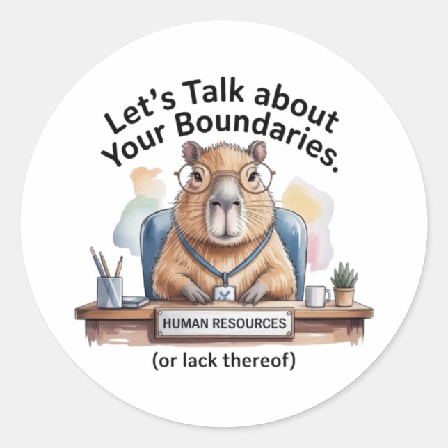 Capybara HR Sticker - Funny Workplace Boundaries D (Front)