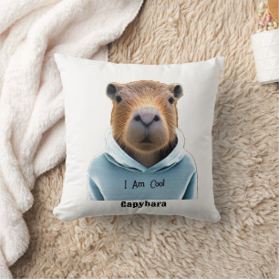 CAPYBARA In A Hoodie I Am Cool Cushion