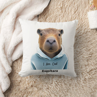 CAPYBARA In A Hoodie I Am Cool Cushion