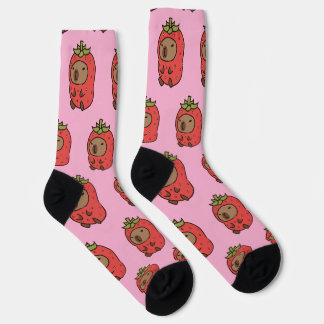 Capybara in a Strawberry Suit Socks | Cute Animal