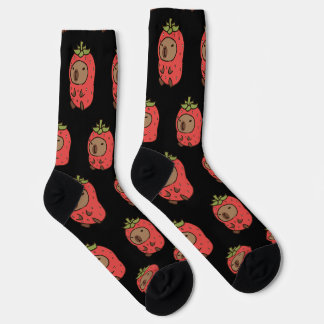 Capybara in a Strawberry Suit Socks | Cute Animal