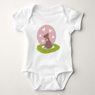 Capybara in Love Baby Bodysuit