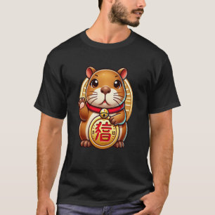 Capybara Japan Lucky Maneki Neko Fortune Japanese T-Shirt