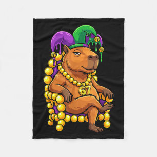 Capybara Jester 67 Six Seven Fleece Blanket