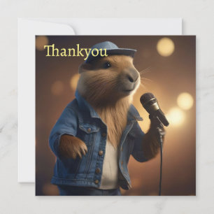 Capybara Keith The Country Western Singer, Thank You Card