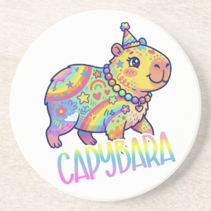 Capybara Kid Core Colorful Art Y2Ktype Coaster