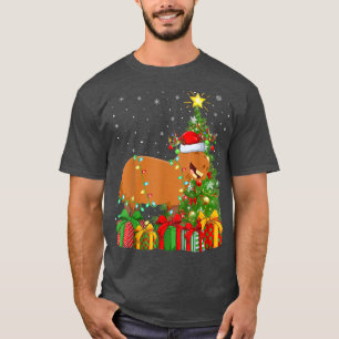 Capybara Lighting Xmas Tree Santa Hat Capybara Chr T-Shirt