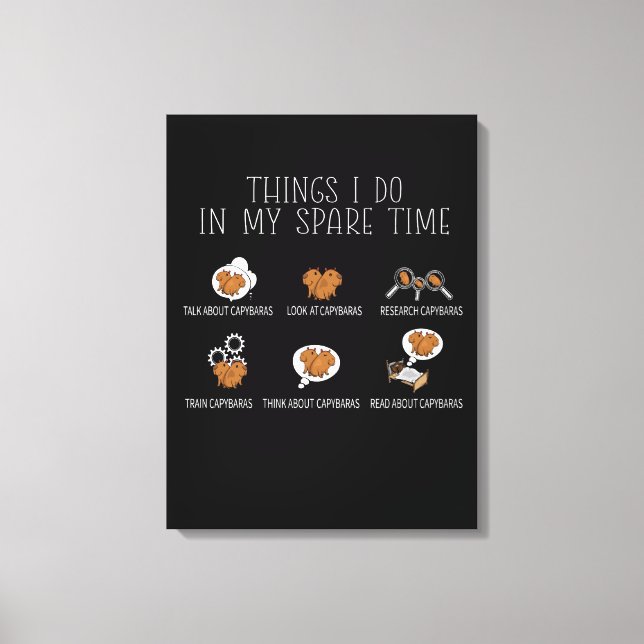Capybara Lover Art Kids Funny Capybara Canvas Print (Front)