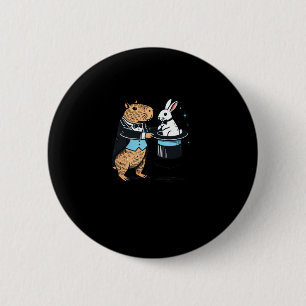 Capybara Magician Hat Trick With Rabbit Sticker 6 Cm Round Badge
