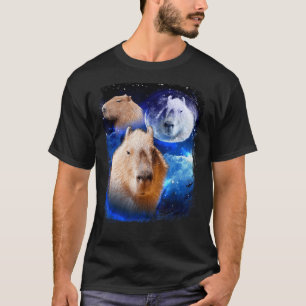 Capybara Meme moon Funny Capybaras Vintage T-Shirt