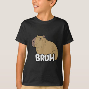 Capybara Meme Saying Bruh With Capybara Boys Girls T-Shirt