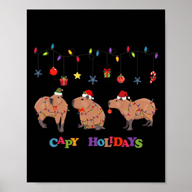 Capybara Merry Christmas  Poster (Front)