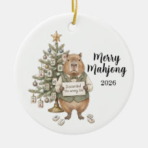 Capybara Merry Mahjong Christmas Funny Holiday