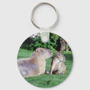Capybara Mum and Son Keychain