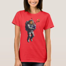Capybara Musician in Space T-shirt