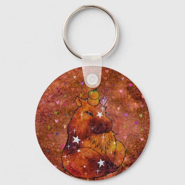 Capybara named Dream Key Ring (Front)