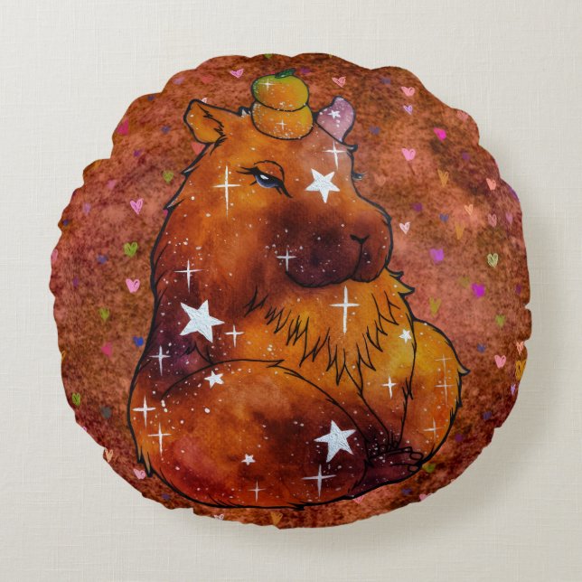 Capybara named Dream Round Cushion (Front)
