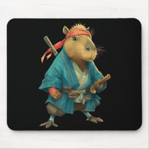 Capybara Ninja Samurai Japan Funny Japanese Graphi Mouse Pad