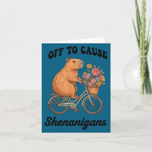 Capybara off to cause shenanigans st patricks day card