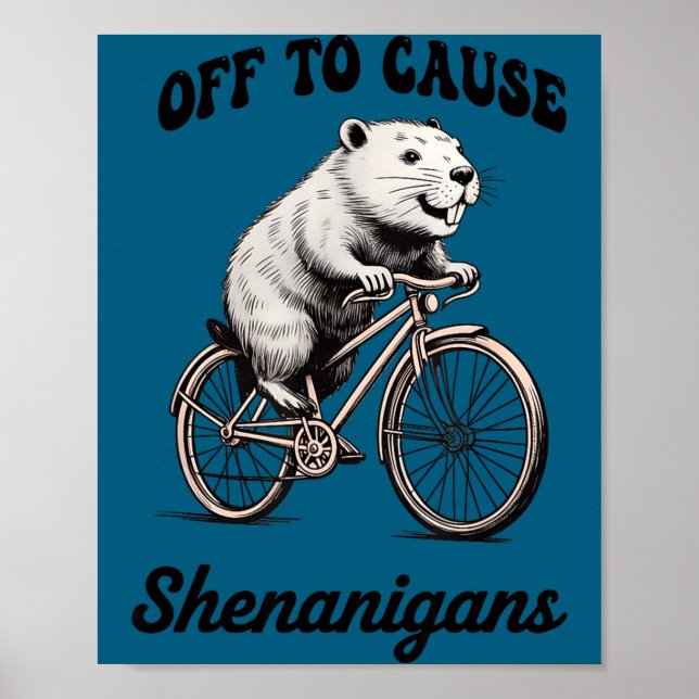 Capybara off to cause shenanigans st patricks day poster (Front)