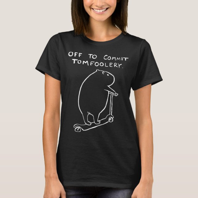 Capybara Off To Commit Tomfoolery  T-Shirt (Front)