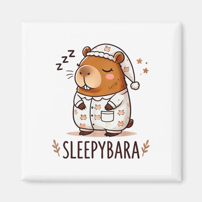 Capybara Official Sleep Pyjamas Nightgown Sleepyba Magnet (Front)