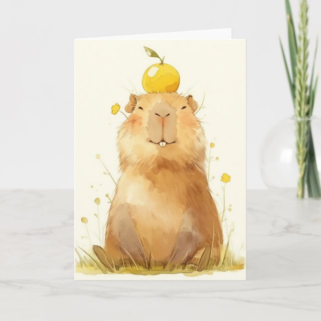 Capybara Orange You Glad Card (Front)