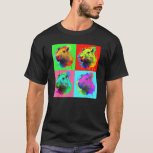 Capybara Painted Art Portrait Cute Capybara Lover  T-Shirt