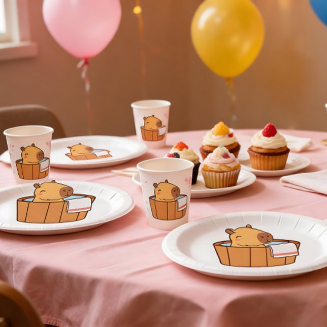 Capybara Paper Plates | Cute Animal Party  (Creator Uploaded)