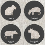 Capybara Personalised Coaster Set<br><div class="desc">A fun capybara design for animal lovers.  Change the names or add your own text to personalise.  Original art by Nic Squirrell.</div>