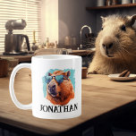 Capybara  Personalised  Coffee Mug<br><div class="desc">This design may be personalised by choosing the Edit Design option. You may also transfer onto other items. Contact me at colorflowcreations@gmail.com or use the chat option at the top of the page if you wish to have this design on another product or need assistance with this design. See more...</div>