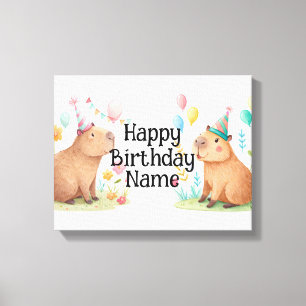 Capybara Personalized birthday Canvas Print