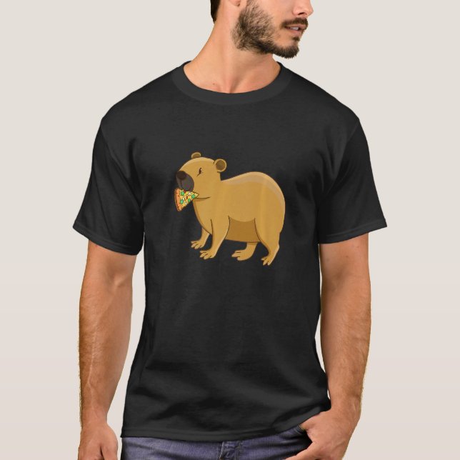 Capybara Pizza Wildlife Animal Italian Food T-Shirt (Front)