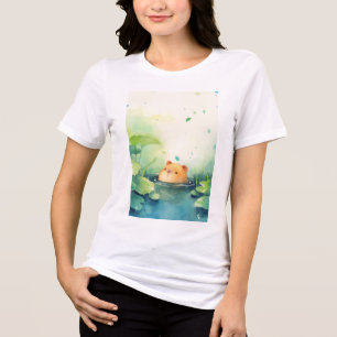 Capybara Playful Peek from the Water Tri-Blend Shirt
