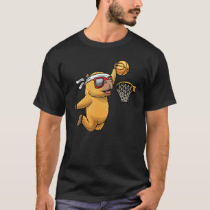 Capybara Playing Basketball Sports Rodent Kids T-Shirt