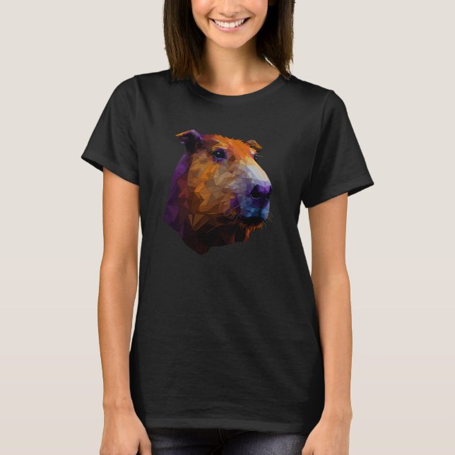 Capybara Polygon Animal Rodent Capibara Wildlife L T-Shirt (Front)