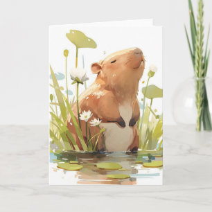 Capybara Pond Retreat Card