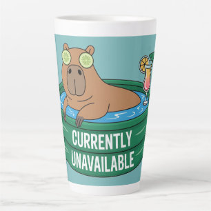 Capybara Pool Relaxation Typography Graphic Latte Mug