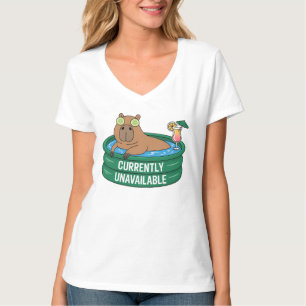 Capybara Pool Relaxation Typography Graphic T-Shirt